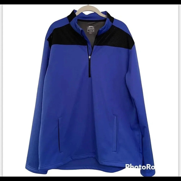 Slazenger Golf quarter zip sweatshirt Royal blue and black Men’s size XL - Picture 1 of 6